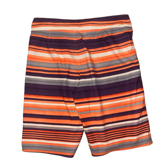 Under Armour HeatGear Board Shorts Men's 28 Orange Purple Striped Swim Trunks - Picture 7 of 10